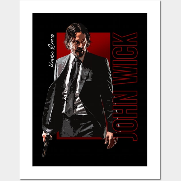 john wick | art Wall Art by Ville Otila Abstract